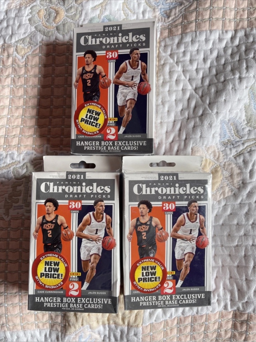 Panini Chronicles 2021 Draft Picks Hanger Boxes - White, Orange, Black Lot of 3